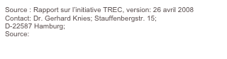 Source : Rapport sur l’initiative TREC, version: 26 avril 2008
Contact: Dr. Gerhard Knies; Stauffenbergstr. 15;
D-22587 Hamburg; Gerhard.Knies@ClubOfRome.de 
Source: www.DESERTEC.org
http://www.desertec.org/downloads/summary_fr.pdf
http://www.dlr.de/tt/desktopdefault.aspx/tabid-2885/4422_read-6586/